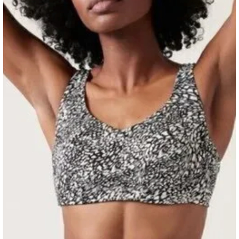 NEW ATHLETA BLACK WHITE BONDI BRA CUP BIKINI SWIMSUIT SWIM TOP SZ 34B/C